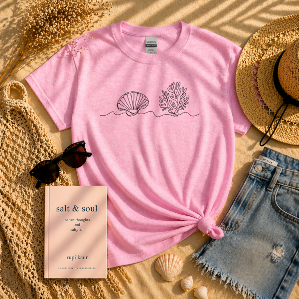Sea Shell Line Art T Shirt