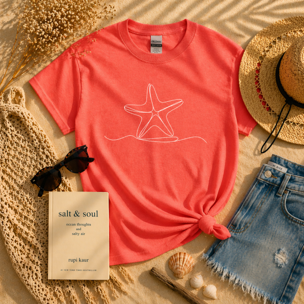 Starfish line art T Shirt