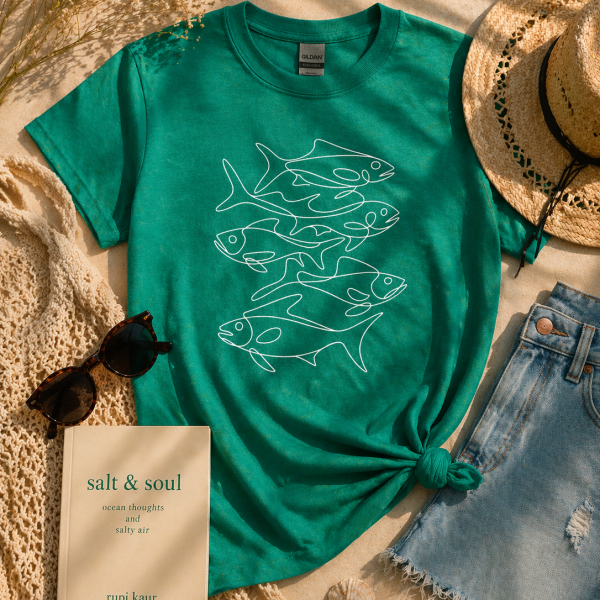 Fish Line Art T Shirt